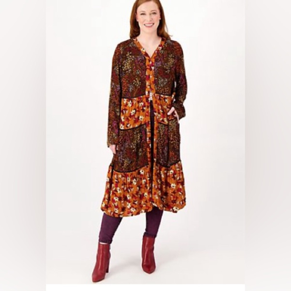 Logo by Laurie Goldstein Limited, edition, mixed print duster A459760 XS new